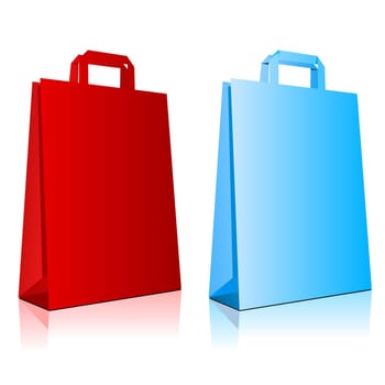 Vector illustration of colored bags