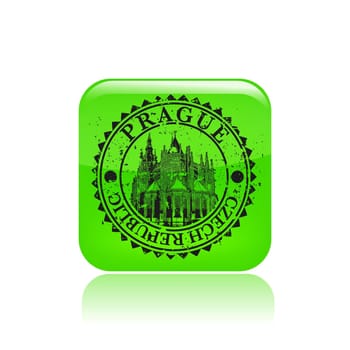 Vector illustration of prague stamp grunge single icon