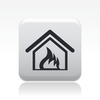 Vector illustration of house burning single isolated icon