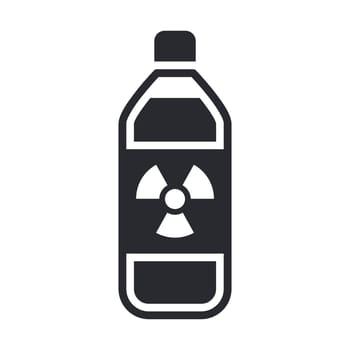 Single isolated vector illustration of nuclear waste in bottle