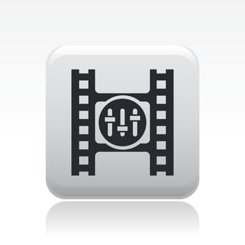 Vector illustration of single isolated video player icon