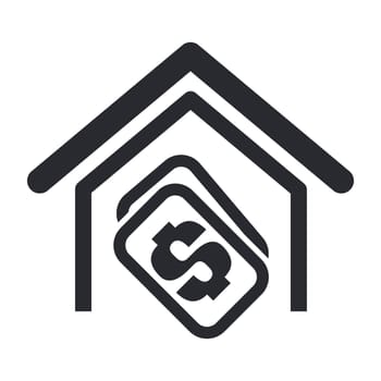 Vector illustration of house buy single isolated icon
