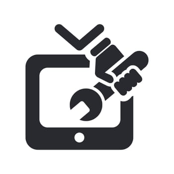 Vector illustration of TV repairman symbol icon