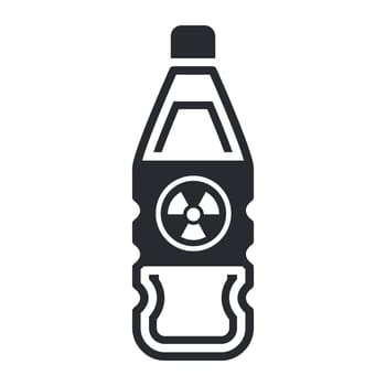 Single isolated vector illustration of nuclear waste in bottle