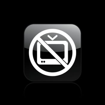 Vector illustration of single isolated icon depicting a tv forbidden