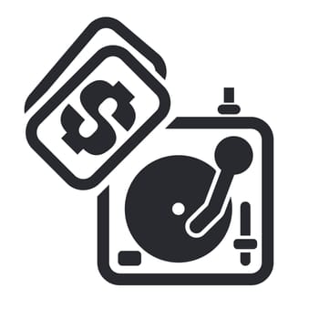 Vector illustration of single isolated turntable pay icon