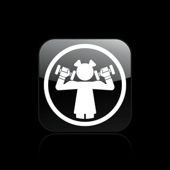 Vector illustration of woman gym single icon