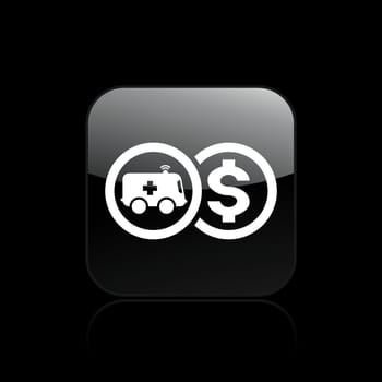 Vector illustration of ambulance cost single vector icon