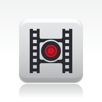 Vector illustration of single isolated video recording icon