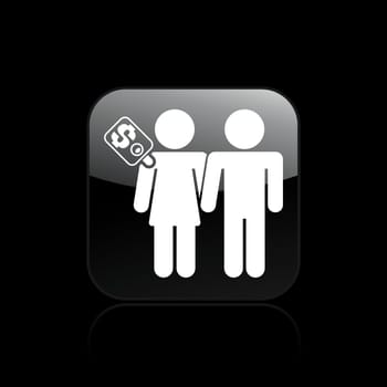 Vector illustration of female prostitution concept isolated icon
