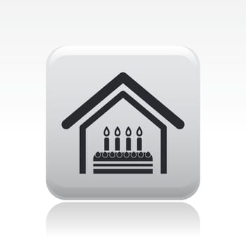 Vector illustration of birthday home celebration single isolated icon