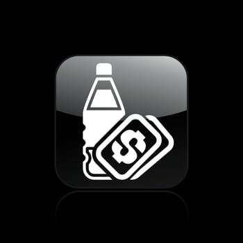 Vector illustration of single isolated bottle price icon