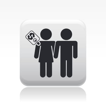 Vector illustration of single isolated prostitution icon