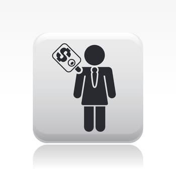 Vector illustration of single isolated worker price icon