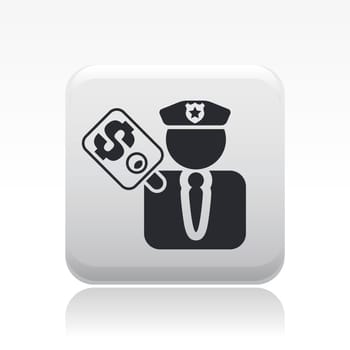 Vector illustration of single isolated cop corruption icon