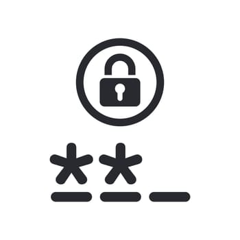 Vector illustration of single isolated password icon