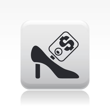 Vector illustration of single isolated shoe sale icon