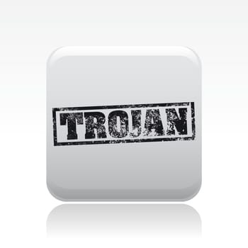 Vector illustration of single isolated pc virus  icon