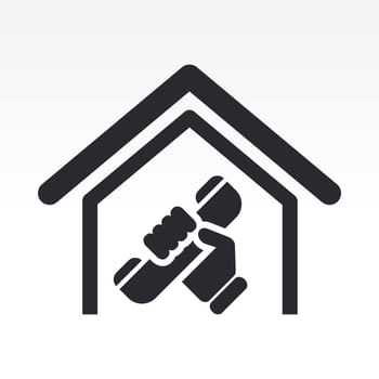 Vector illustration of single isolated house phone icon