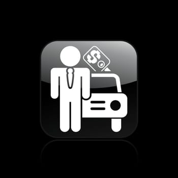 Vector illustration of single isolated car sale icon