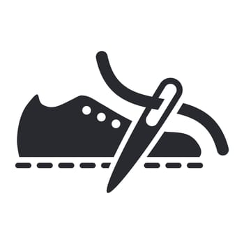 Vector illustration of single isolated shoe production icon