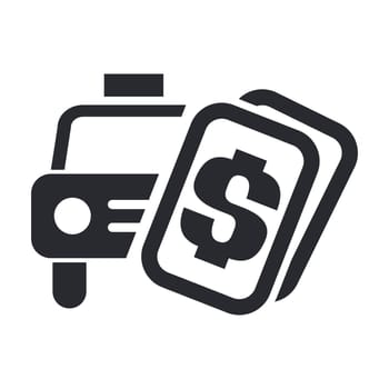 Vector illustration of single isolated taxi price icon