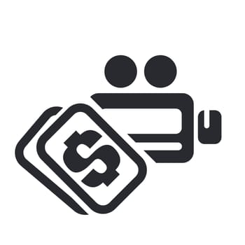 Vector illustration of single isolated video price icon