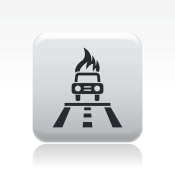 Vector illustration of single isolated car burning icon