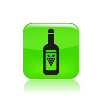 Vector illustration of single isolated wine bottle icon