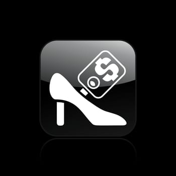 Vector illustration of single isolated female shoe sale icon