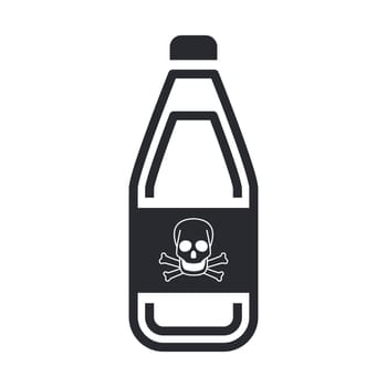 Vector illustration of single isolated dangerous bottle icon