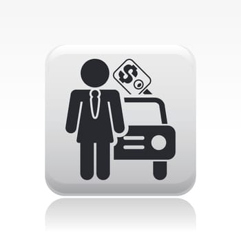 Vector illustration of single isolated car sale icon