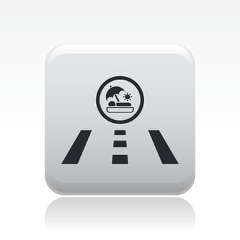 Vector illustration of single isolated holiday road icon