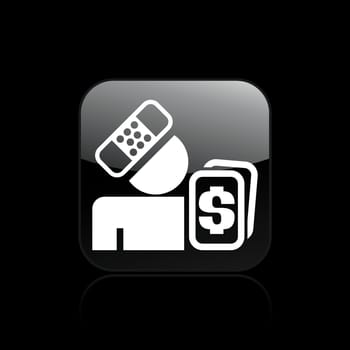 Vector illustration of single isolated accident policy icon