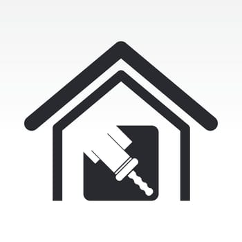 Vector illustration of single isolated home paint icon