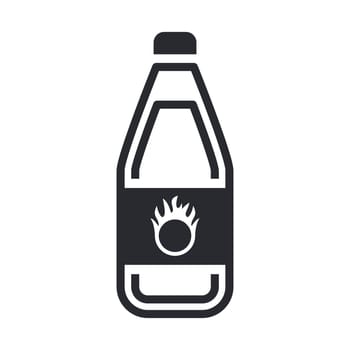 Vector illustration of single isolated dangerous bottle icon