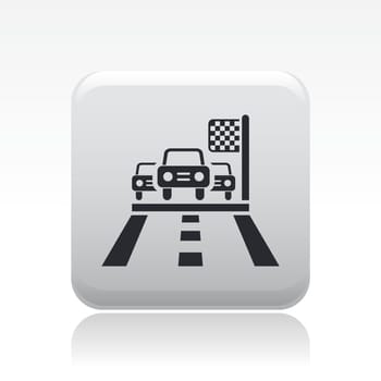 Vector illustration of single isolated race car icon