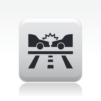 Vector illustration of single isolated road crash icon