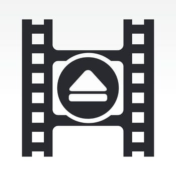 Vector illustration of single isolated video eject icon
