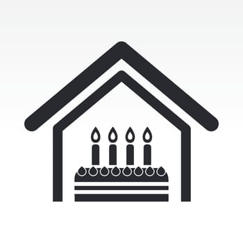 Vector illustration of single isolated birthday icon