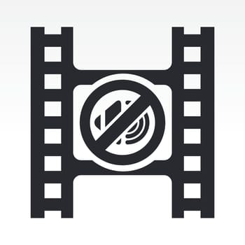 Vector illustration of single isolated video mute icon