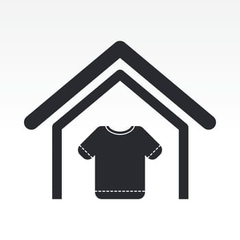 Vector illustration of single isolated clothing store icon