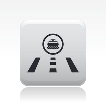 Vector illustration of single isolated navy road icon