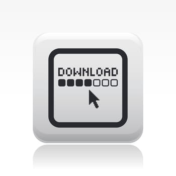 Vector illustration of single isolated download icon