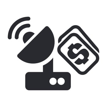 Vector illustration of single isolated satellite price icon