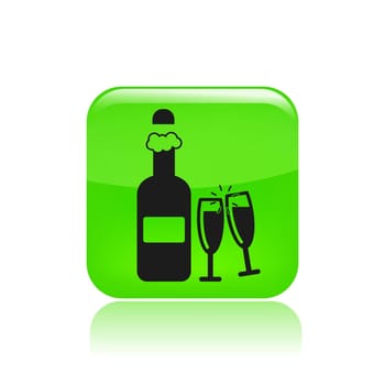 Vector illustration of single isolated bottle party icon