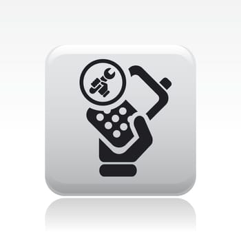 Vector illustration of single isolated phone repairer icon
