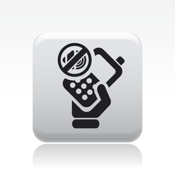 Vector illustration of single isolated mute phone icon