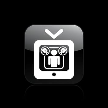 Vector illustration of single isolated home video icon