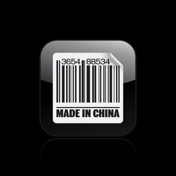 Vector illustration of single isolated made in China icon